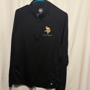 47 Black Minnesota Vikings Quarter-Zip Top